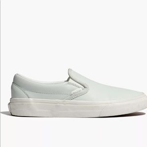 Vans Unisex Classic Slip-On Sneakers in Mint Leather